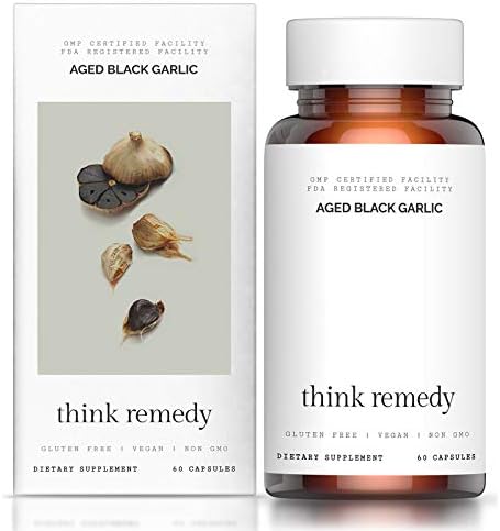 Cápsulas de Ajo Negro Aged de Think Remedy - Suplemento de Allium Sativum - 60 Cápsulas - Menos Olor y Más Efectivas que Alicina - imagen 1