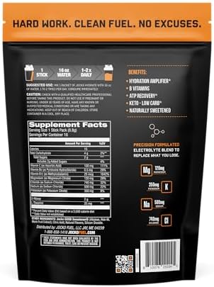 Jocko Fuel Hydrate - Paquetes de Electrolitos en Polvo Bajo en Azúcar para Hidratación y Recuperación - Con Vitaminas B6, B12 y C (16 Paquetes) Sabor - imagen 2