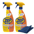 Limpiador Espumoso para Baño Zep Plus 32 oz (2 Unidades) con Paño de Microfibra Azul ECBD021 - Combate la Suciedad y el Agua Dura con Nuestro Potente - imagen 1
