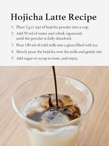 Hojicha en Polvo KYOHAYASHIYA, Té Verde Tostado Japonés de Kyoto Uji, Latte de Bajo Cafeína (60g / 2.1oz) - imagen 7