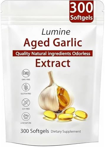Extracto de Ajo Aged LUMINE, Cápsulas Orgánicas Sin Olor Nuvapure, 300 Contenido - imagen 1