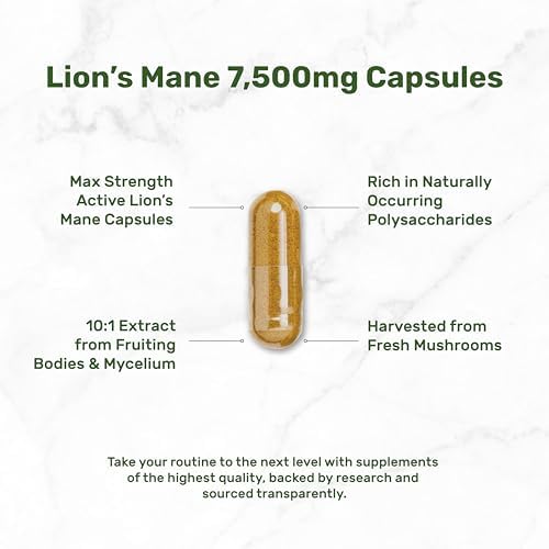 Suplemento de Hongo Melena de León, 240 Cápsulas – Extracto de Cuerpo Frutal Activo y Micelio – Nootrópico Natural para el Cerebro y Refuerzo del - imagen 5