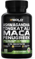 Suplemento Extracto de Ashwagandha 30:1 + Tongkat Ali 100:1 + Raíz de Maca 20:1 + Fenogreco 10:1 | Complejo Herbal Potente para Hombres y Mujeres | - imagen 1