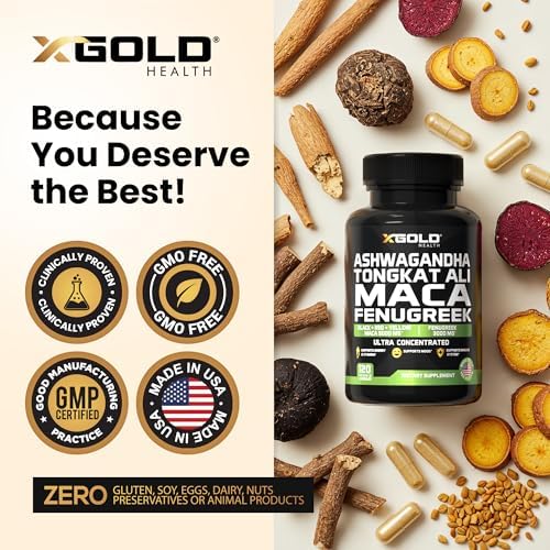 Suplemento Extracto de Ashwagandha 30:1 + Tongkat Ali 100:1 + Raíz de Maca 20:1 + Fenogreco 10:1 | Complejo Herbal Potente para Hombres y Mujeres | - imagen 5