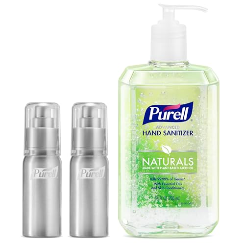 PURELL Advanced Gel Antibacterial para Manos Naturals + Botellas de Aluminio Recargables, (2) Botellas de 2 fl oz de Viaje (Vacías) y (1) Recarga de - imagen 6