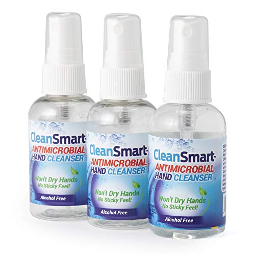 Limpiador de Piel y Manos CleanSmart, Botella Spray de 2 Onzas (Paquete de 3) Sin Alcohol, Limpiador Seguro - imagen 1