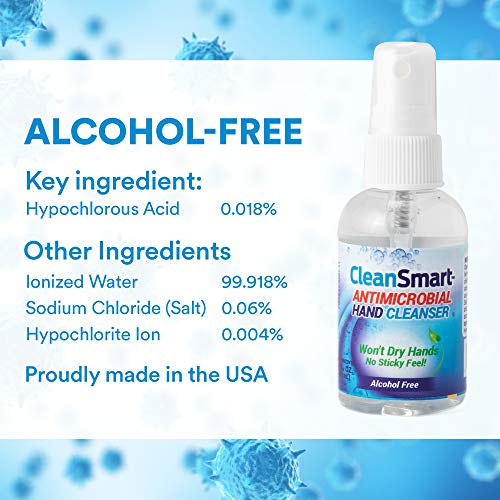 Limpiador de Piel y Manos CleanSmart, Botella Spray de 2 Onzas (Paquete de 3) Sin Alcohol, Limpiador Seguro - imagen 3