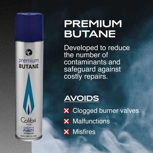 Recarga de Gas Butano Colibri Premium para Encendedores, Latas de 90ml (3.04fl oz), Paquete de 3, Butano 99.999% Puro - imagen 2