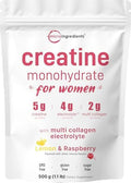 Micro Ingredients Creatina + Electrolitos + Colágeno Multi para Mujeres | 5,000mg de Creatina Monohidratada Micronizada | Mezcla Bebible de - imagen 1