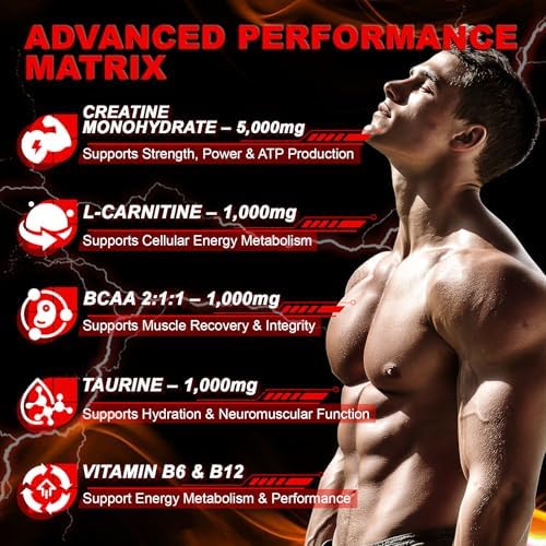 Gomitas de Creatina Monohidratada para Hombres y Mujeres con L-Carnitina y Taurina – Suplemento Pre-Entrenamiento para Fuerza Muscular y Energía – - imagen 4
