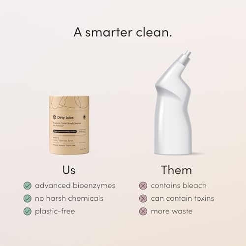 Dirty Labs | Limpiador de Inodoro Probiótico en Polvo | con Enzimas Bio Phytolase | 24 Dosis | Seguro para Fosas Sépticas, Biodegradable, Sin - imagen 5