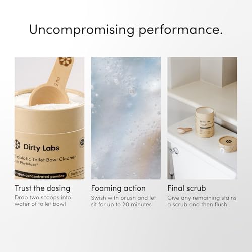 Dirty Labs | Limpiador de Inodoro Probiótico en Polvo | con Enzimas Bio Phytolase | 24 Dosis | Seguro para Fosas Sépticas, Biodegradable, Sin - imagen 6