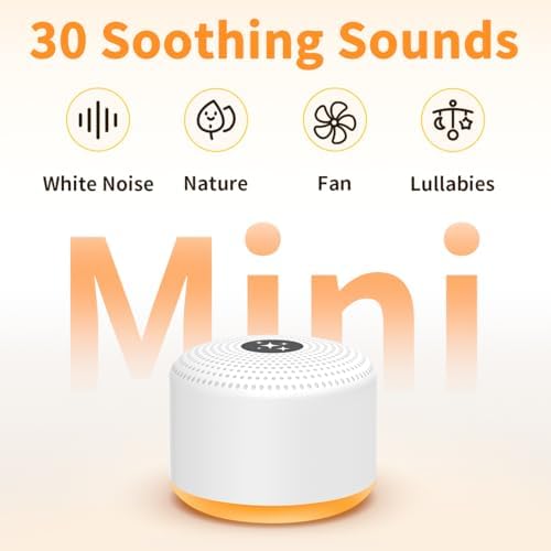 Máquina de Sonido Blanco Portátil con 30 Sonidos Relajantes, 12 Opciones de Color, 5 Brillos Ajustables, 32 Niveles de Volumen y 4 Temporizadores - imagen 2