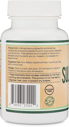 Suplemento de Sulforafano - 20mg por porción (120 cápsulas) Extracto potente de brócoli para un envejecimiento saludable (derivado de brotes de - imagen 4
