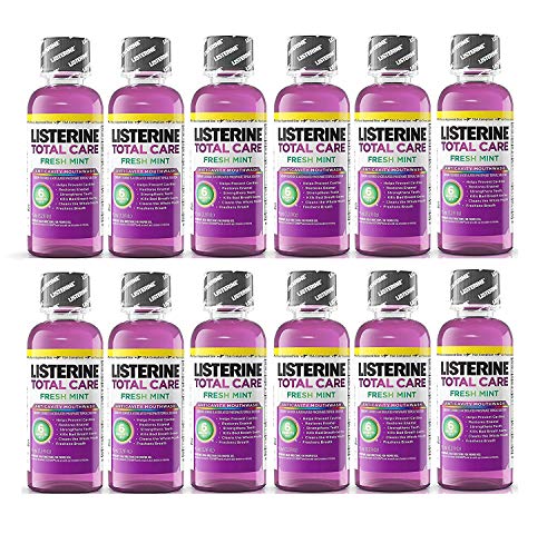 Enjuague bucal antiséptico Listerine Total Care Menta Fresca, tamaño viaje 3.2 oz (95ml) - Paquete de 12 - imagen 1