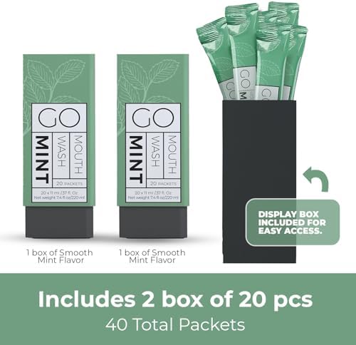 Paquete de Enjuague Bucal GO en Tamaño de Viaje – Mini Paquetes Individuales para Aliento Fresco - Cumple con Normas TSA - Diseño Inteligente para - imagen 2