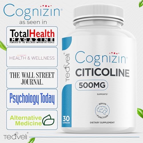 Cápsulas Teaveli Cognizin Citicolina 500mg - Suplemento cerebral clínicamente estudiado para claridad, concentración y memoria - 30 porciones - imagen 5
