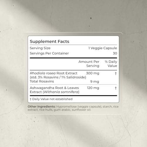 Suplemento Blueprint Bryan Johnson de Ashwagandha y Rhodiola – 120mg de Ashwagandha + Raíz de Rhodiola – Cápsulas Veganas para Estrés, Ánimo, Energía - imagen 2
