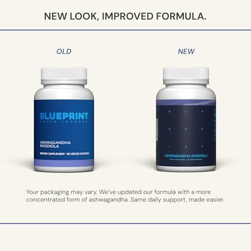 Suplemento Blueprint Bryan Johnson de Ashwagandha y Rhodiola – 120mg de Ashwagandha + Raíz de Rhodiola – Cápsulas Veganas para Estrés, Ánimo, Energía - imagen 3
