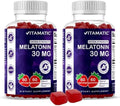 Vitamatic Melatonina Sin Azúcar 30mg por Gummy - 60 Gomas Vegetarianas - Suplemento No Adictivo (Paquete de 2) - imagen 1