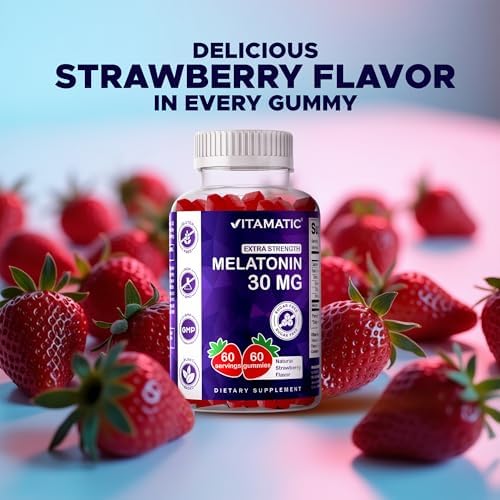 Vitamatic Melatonina Sin Azúcar 30mg por Gummy - 60 Gomas Vegetarianas - Suplemento No Adictivo (Paquete de 2) - imagen 7