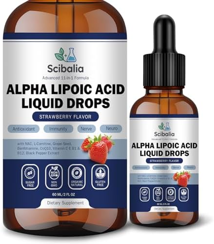 Ácido Lipoico 1000mg en Gotas Líquidas, Suplemento ALA Máxima Fuerza 11 en 1 con Acetil L-Carnitina, Benfotiamina y Vitaminas B1, B12, C y E para - imagen 1