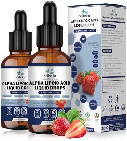 Ácido Lipoico 1000mg en Gotas Líquidas, Suplemento ALA Máxima Fuerza 11 en 1 con Acetil L-Carnitina, Benfotiamina y Vitaminas B1, B12, C y E para - imagen 8