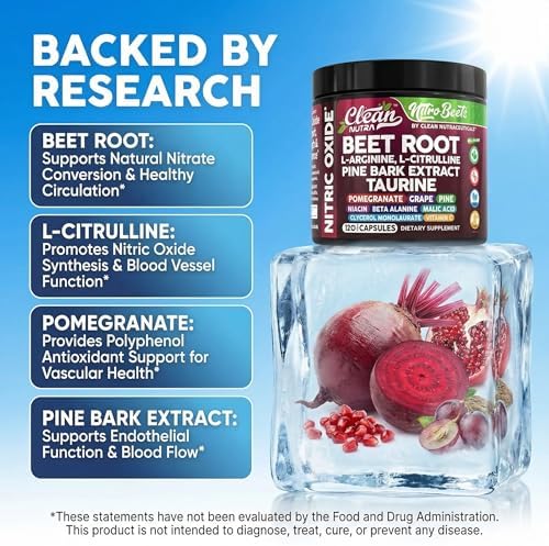 Clean Nutra Cápsulas Orgánicas de Raíz de Betabel con L-Arginina, L-Citrulina y Extracto de Corteza de Pino – Suplemento Pre Entrenamiento – 120 - imagen 3