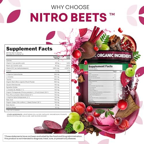 Clean Nutra Cápsulas Orgánicas de Raíz de Betabel con L-Arginina, L-Citrulina y Extracto de Corteza de Pino – Suplemento Pre Entrenamiento – 120 - imagen 5