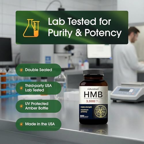 NatureBell HMB 3,000mg - 300 Cápsulas - Suplemento Triple Fuerza para Apoyo de Masa Muscular Magra - Ayuda Contra la Descomposición Muscular en - imagen 5