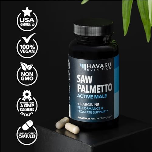 Saw Palmetto 500 mg y L-Arginina 500 mg - Suplementos para la Salud Prostática y Óxido Nítrico - 60 Cápsulas - Soporte Urinario y Resistencia para - imagen 8