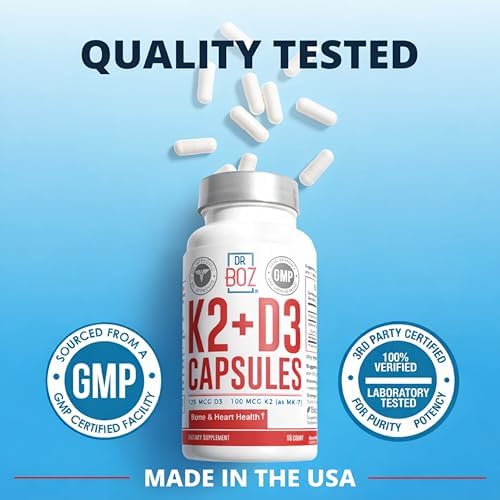Dr. Boz - Cápsulas K2+D3, 66 Porciones - Suplemento de Vitamina D3 K2 con BioPerine - Salud Ósea y Cardiaca - Absorción Mejorada - Calidad - imagen 4