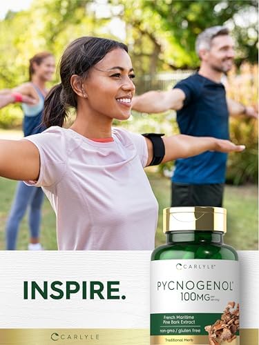 Carlyle Pycnogenol 100mg | 30 Cápsulas | Extracto de Corteza de Pino Marítimo Francés | Suplemento Sin OGM y Sin Gluten - imagen 6