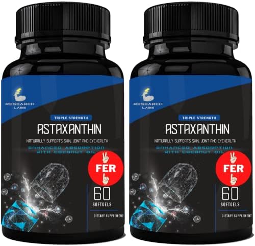 Astaxantina Natural Triple Fuerza 12mg en Softgels + Botella Extra de Aceite de Coco Orgánico para Mejor Absorción - Antioxidante Potente, Apoya - imagen 1