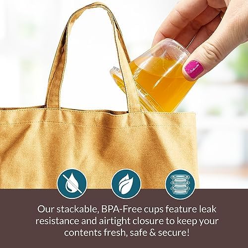 Contenedores pequeños Reli de 5.5 oz con tapa (250 sets) | Vasos para gelatina con tapa | Contenedores de plástico transparente para salsas - imagen 4