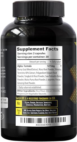 Suplemento Aumentador de Testosterona Alpha para Hombres - Pastillas para Aumento de Tamaño, Energía, Fuerza, Resistencia y Rendimiento Masculino - imagen 8