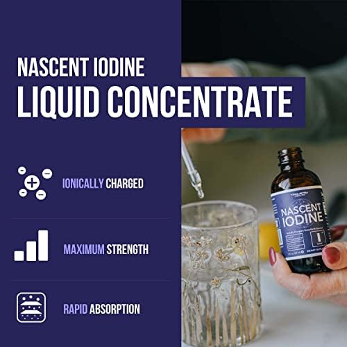 Suplemento de Yodo Nascent 400 Porciones, Botella de Vidrio, Vegano, 1800 mcg - 600 mcg por Gota - Puro, Color Claro - Apoya la Salud de la Tiroides, - imagen 2