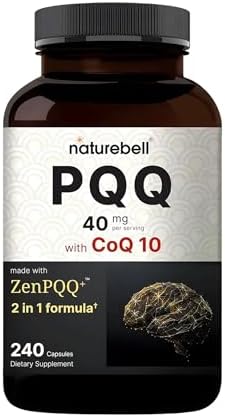 NatureBell PQQ con CoQ10 - 240 Cápsulas - 40mg de PQQ Activo y 10mg de Coenzima Q10 - Apoyo para Energía Celular, Salud del Corazón y Función - imagen 1