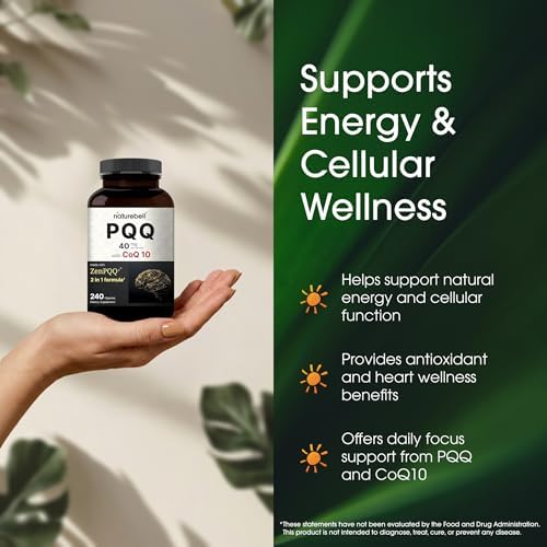 NatureBell PQQ con CoQ10 - 240 Cápsulas - 40mg de PQQ Activo y 10mg de Coenzima Q10 - Apoyo para Energía Celular, Salud del Corazón y Función - imagen 4