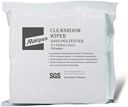 Toallitas AAWipes para Sala Limpia 9x9 (Bolsa de 150 Pzs) 100% Poliéster, Sin Pelusa, Bordes Sellados por Láser, Clase 100, Súper Suaves CP14009 - imagen 1