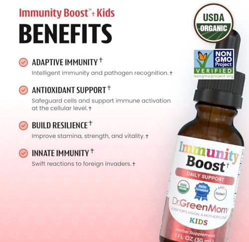 Dr. Green Mom Refuerzo Inmunológico - Suplemento Herbal para Bebés, Niños y Niñas - Gotas Líquidas con Equinácea Orgánica, Saúco, Astrágalo y - imagen 3