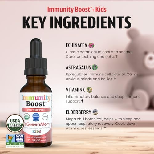 Dr. Green Mom Refuerzo Inmunológico - Suplemento Herbal para Bebés, Niños y Niñas - Gotas Líquidas con Equinácea Orgánica, Saúco, Astrágalo y - imagen 4