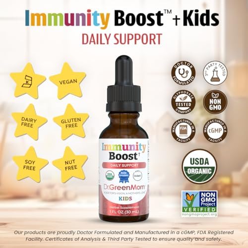 Dr. Green Mom Refuerzo Inmunológico - Suplemento Herbal para Bebés, Niños y Niñas - Gotas Líquidas con Equinácea Orgánica, Saúco, Astrágalo y - imagen 8