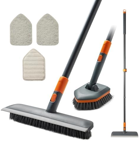 Cepillo de Fregar CLEANHOME para Piso y Azulejos con 4 Cabezas de Limpieza, Cepillo para Ducha con Mango Extensible de 56”, Ideal para Cocina, Baño, - imagen 1