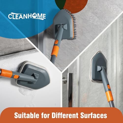 Cepillo de Fregar CLEANHOME para Piso y Azulejos con 4 Cabezas de Limpieza, Cepillo para Ducha con Mango Extensible de 56”, Ideal para Cocina, Baño, - imagen 6