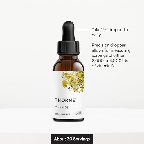 THORNE - Suplemento Líquido de Vitamina D3 Vegana con Dispensador - 4,000 IU - 1 Fl Oz - 30 Porciones - Apoya Huesos, Dientes, Músculos y Función - imagen 6