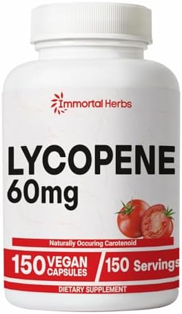 Suplemento de Licopeno Immortal Herbs para Hombres 60mg, 120 Cápsulas, Extracto Natural de Tomate, Suministro para 4 Meses, 100% Vegano, No GMO y - imagen 1