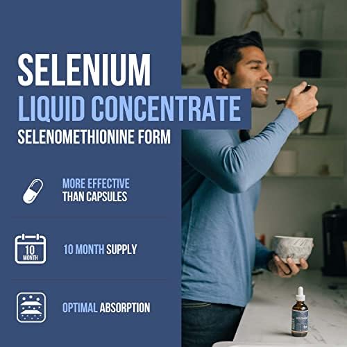 Selenio - 200 mcg, Forma de Selenometionina, 300 Porciones - Vegano, Botella de Vidrio, Sin Levadura - Concentrado Líquido Sublingual - Antioxidante, - imagen 2