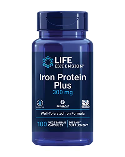 Life Extension Iron Protein Plus, Suplemento de Hierro Succinilato, 100 Cápsulas, No Transgénico, Libre de Gluten, Vegetariano, Salud Integral - imagen 6
