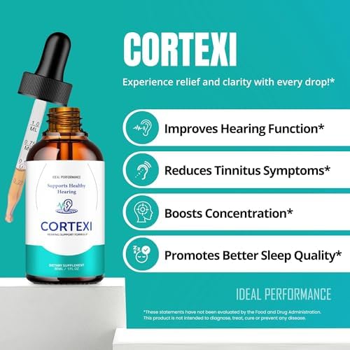 Cortexi Gotas para Alivio de Tinnitus - Suplemento Líquido para oídos, Máxima Potencia, Soporte Auditivo, 1 Paquete - imagen 5